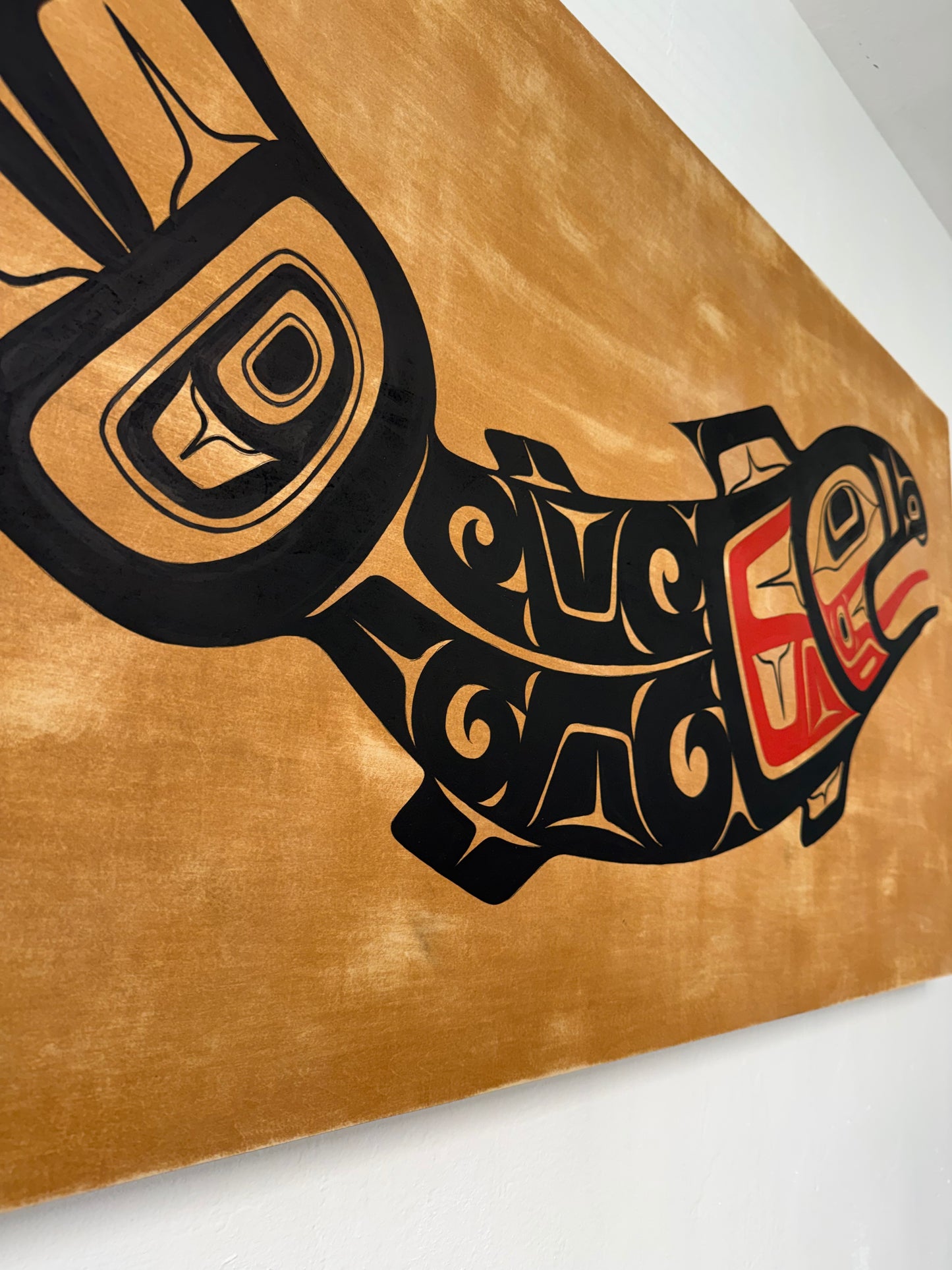 Formline Salmon Wood Panel