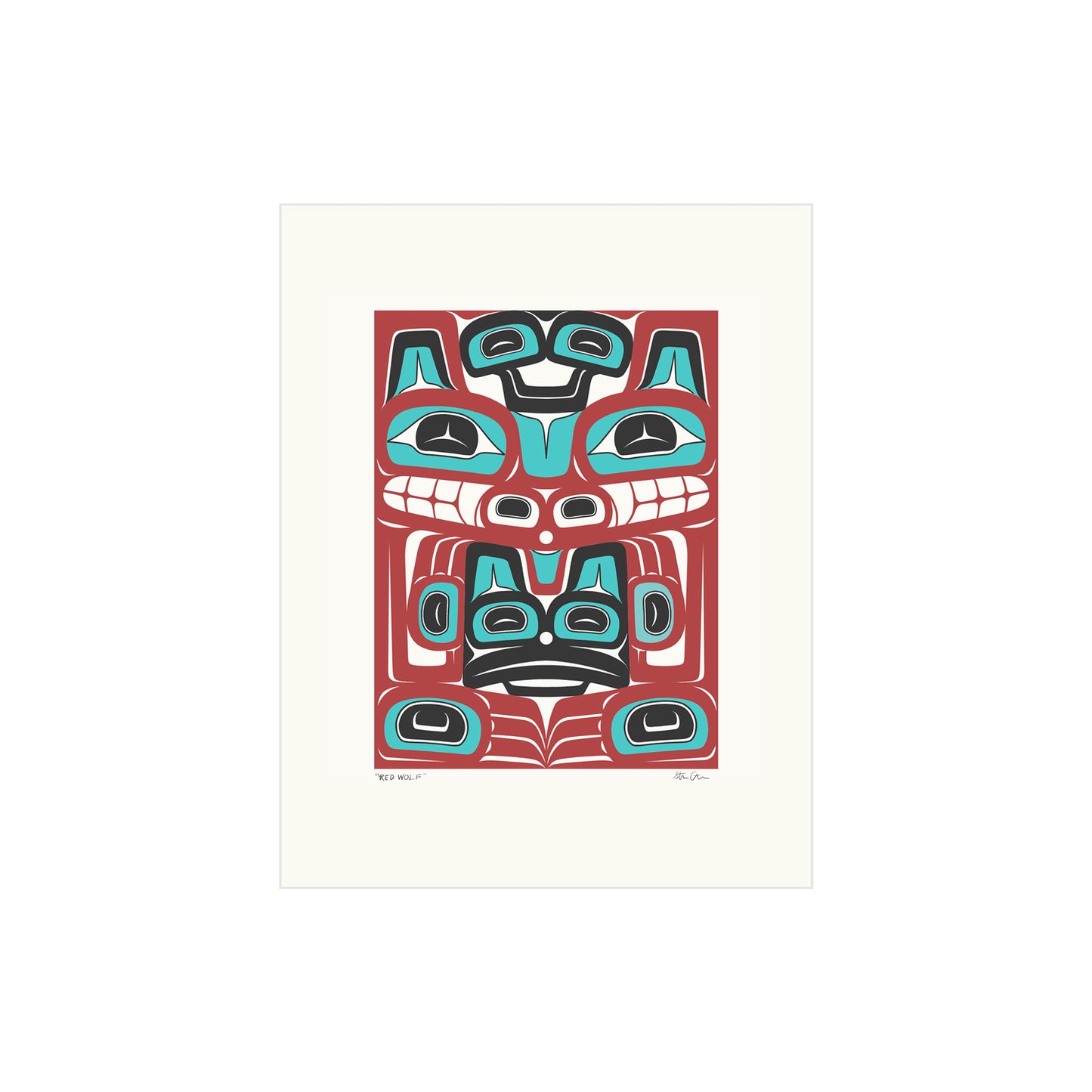 Red Wolf Formline Print