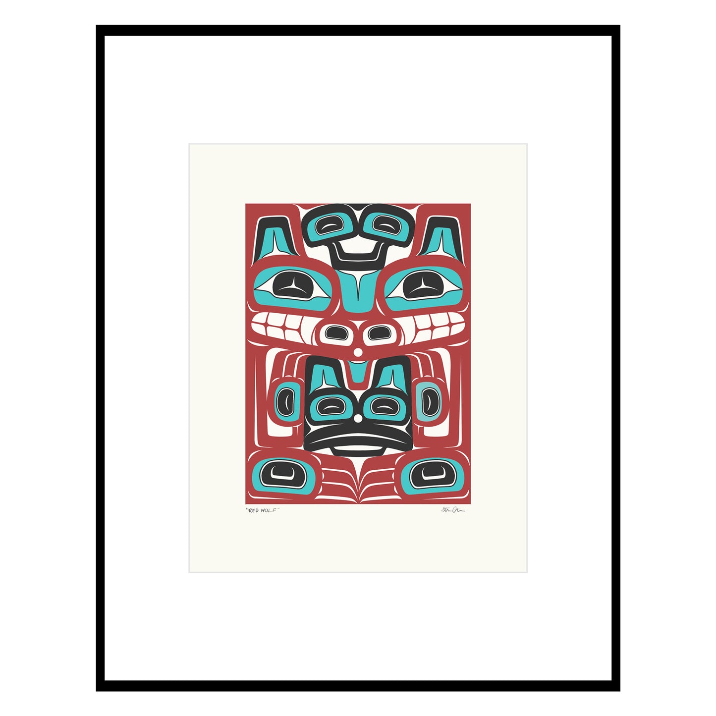Red Wolf Formline Print