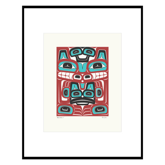 Red Wolf Formline Print